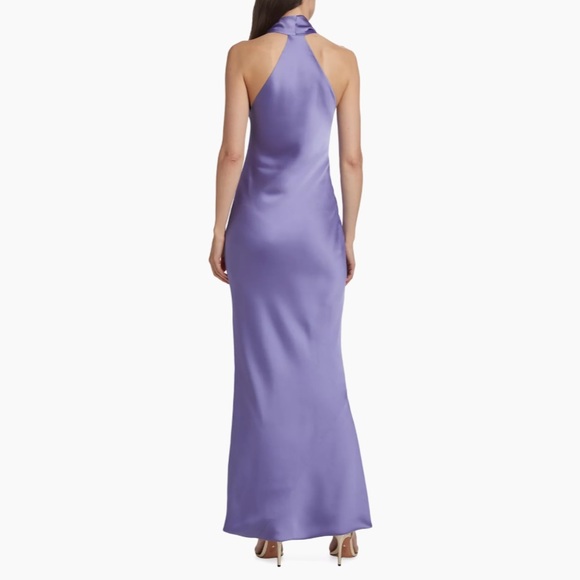 Norma Kamali Bias-Cut Satin Halter Gown - Picture 3 of 6